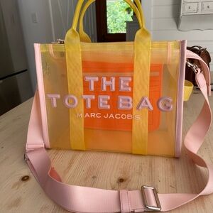 Marc Jacobs Yellow and Pink Tote Bag